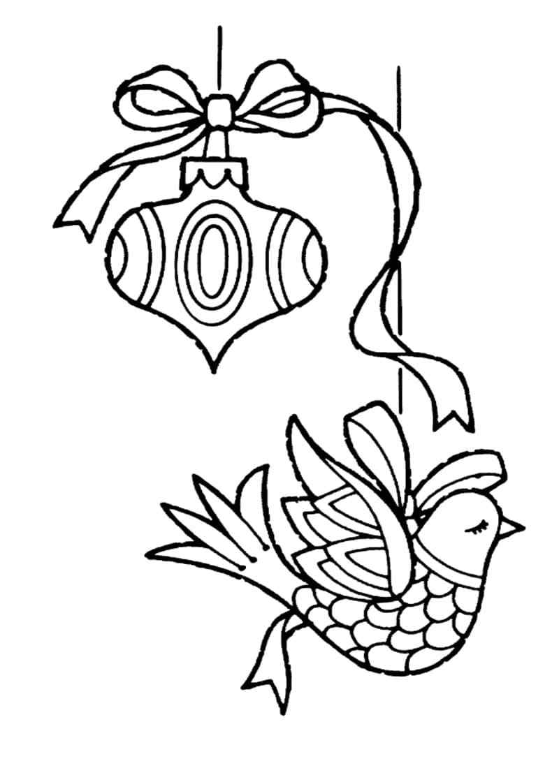 Glass Bird With A Bow Coloring Page