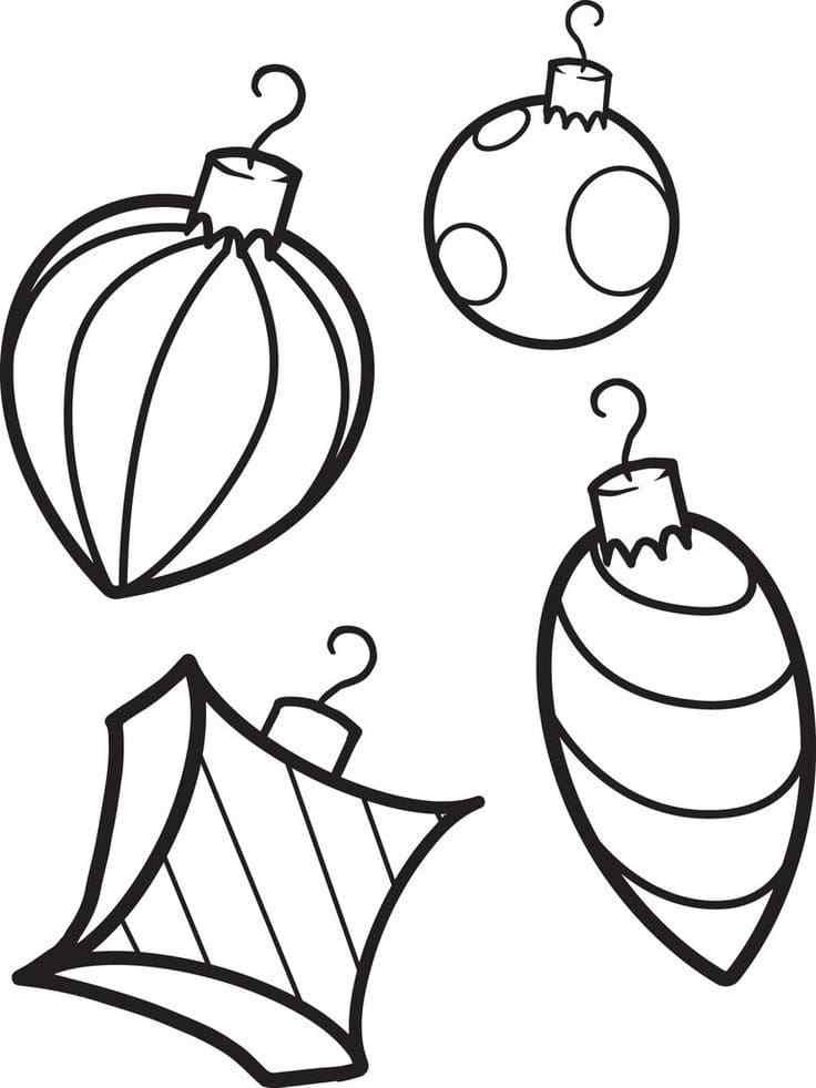 Glass Toys For The Christmas Tree Coloring Page