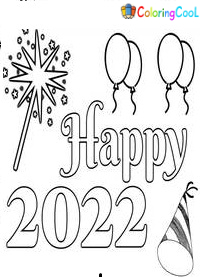 Happy New Year 2022 Coloring Pages