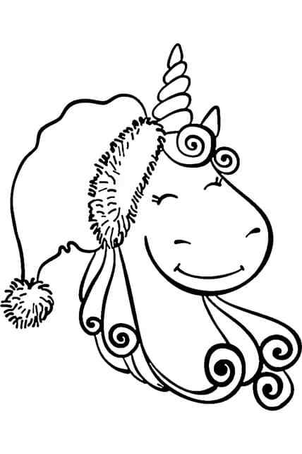 Happy Unicorn Looking Forward To Christmas Coloring Page