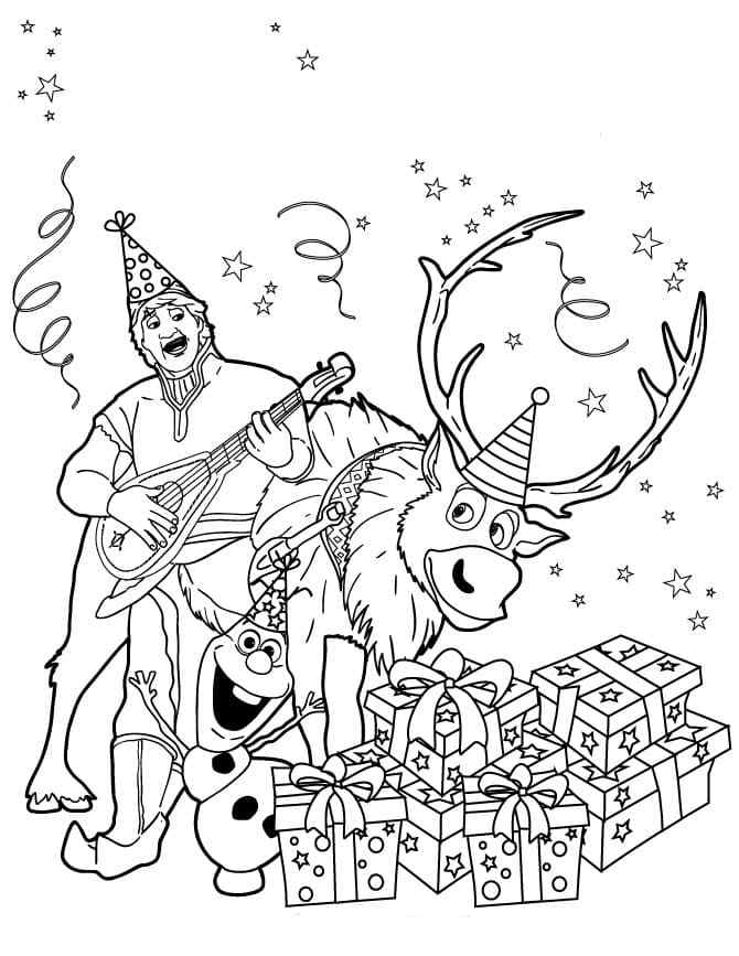 Heroes Celebrate The New Year Coloring Page