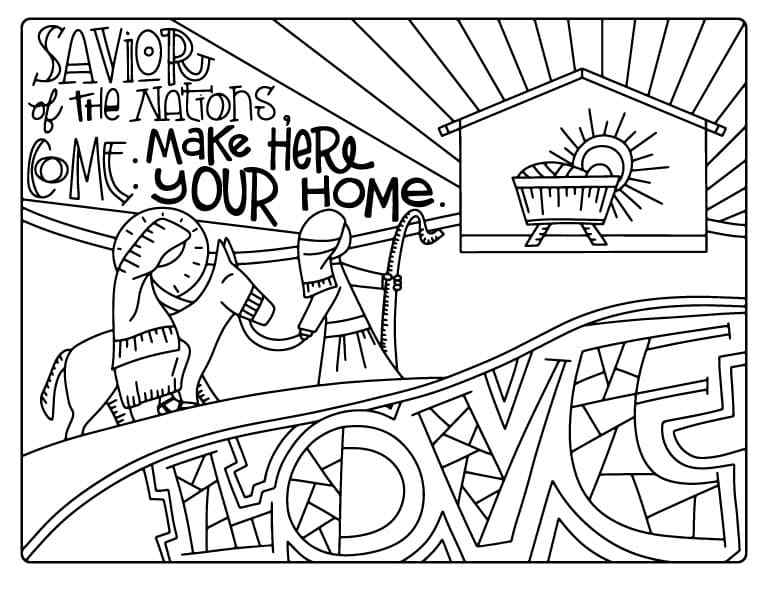 Jesus Earthly Parents Come Long Way Coloring Page
