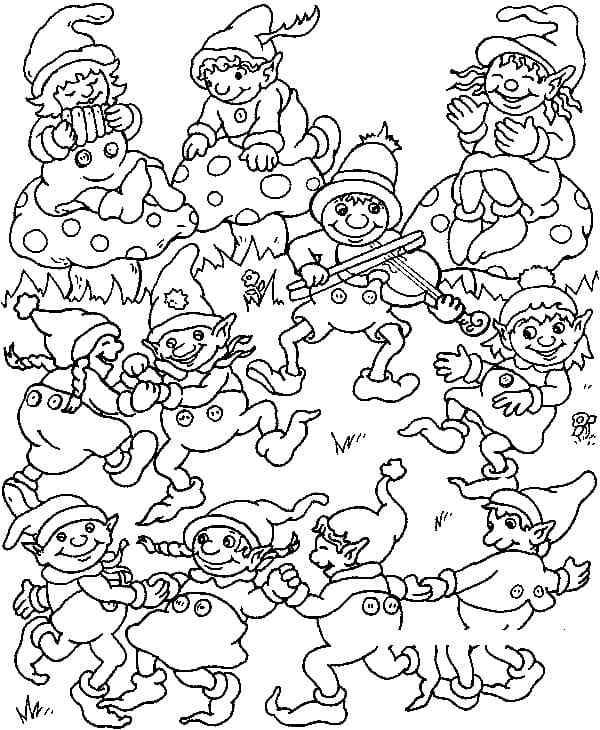 Joyful Gnomes Dance To The Violin
