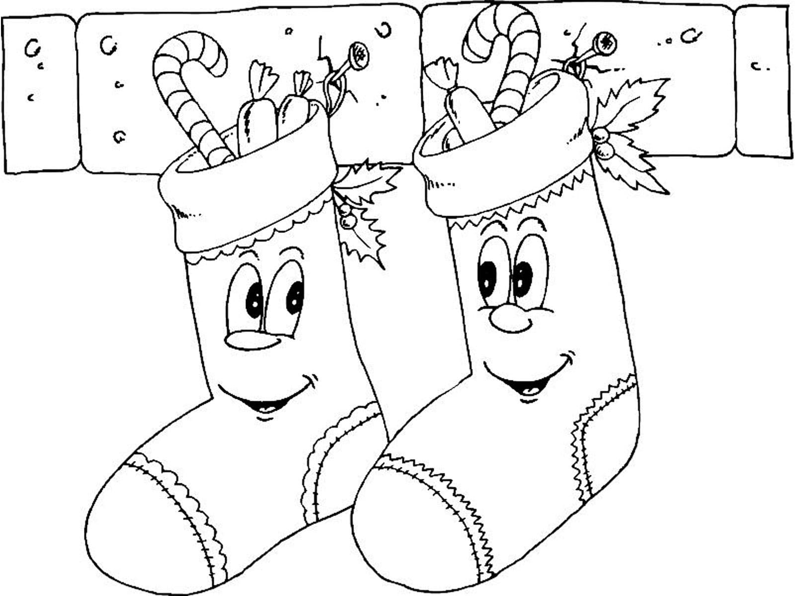 New Christmas Stocking Coloring Page