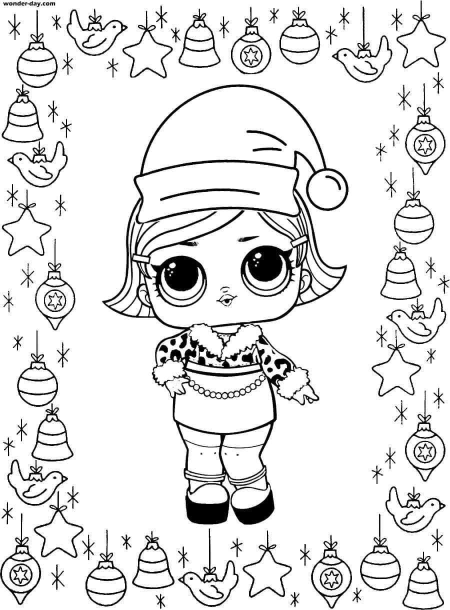 LOL Doll In A New Year’s Hat Coloring Page