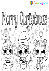 Christmas Dolls LOL Coloring Pages