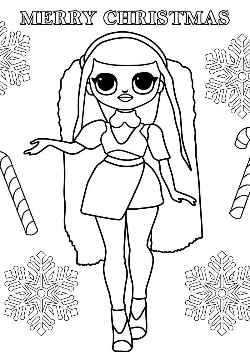 LOL Older Sister In Christmas Outfits Coloring Page
