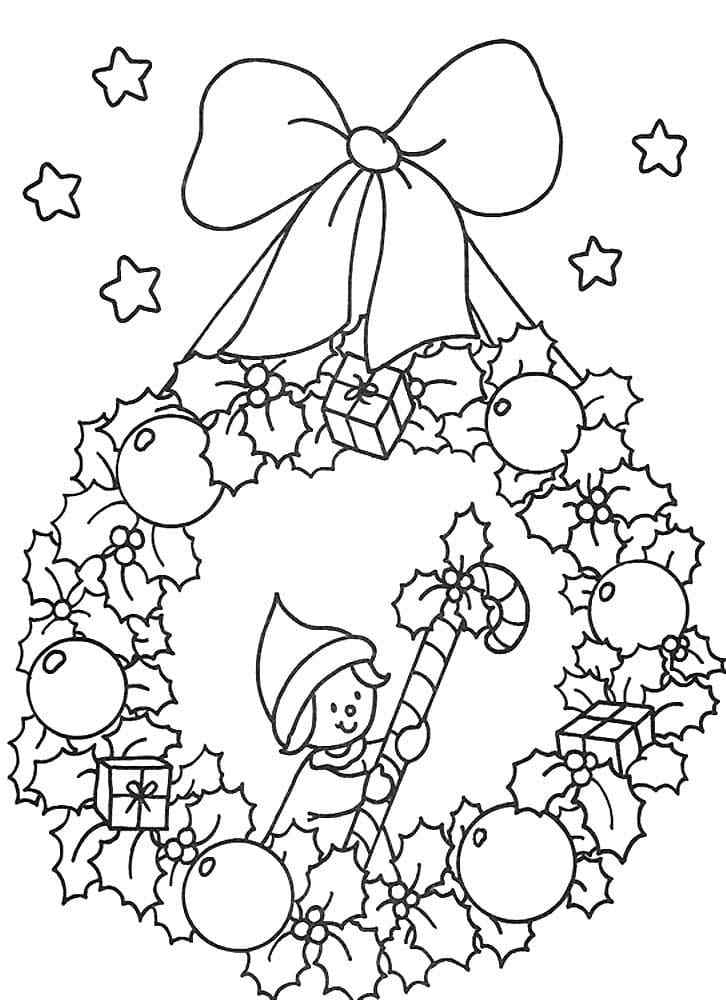 Little Elf With Lollipop Coloring Page