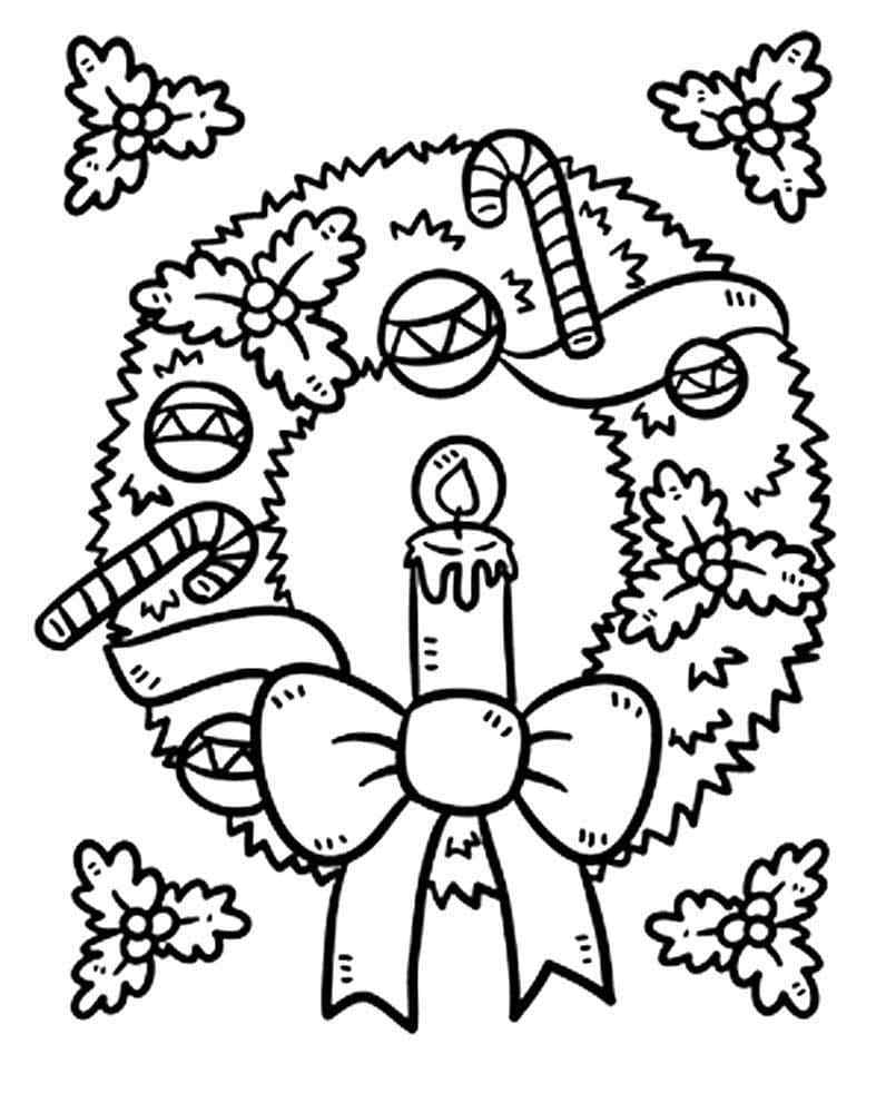 Lollipops Strewn With Advent Wreath Coloring Page
