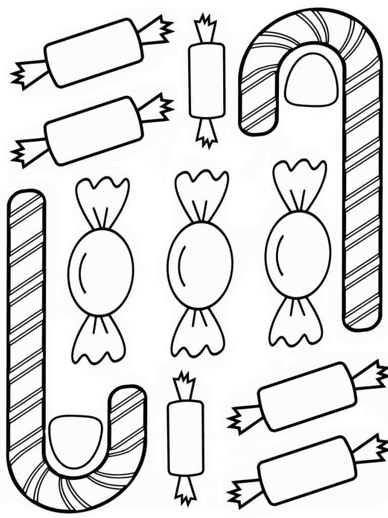 Lots Of Sweets For Christmas Coloring Page