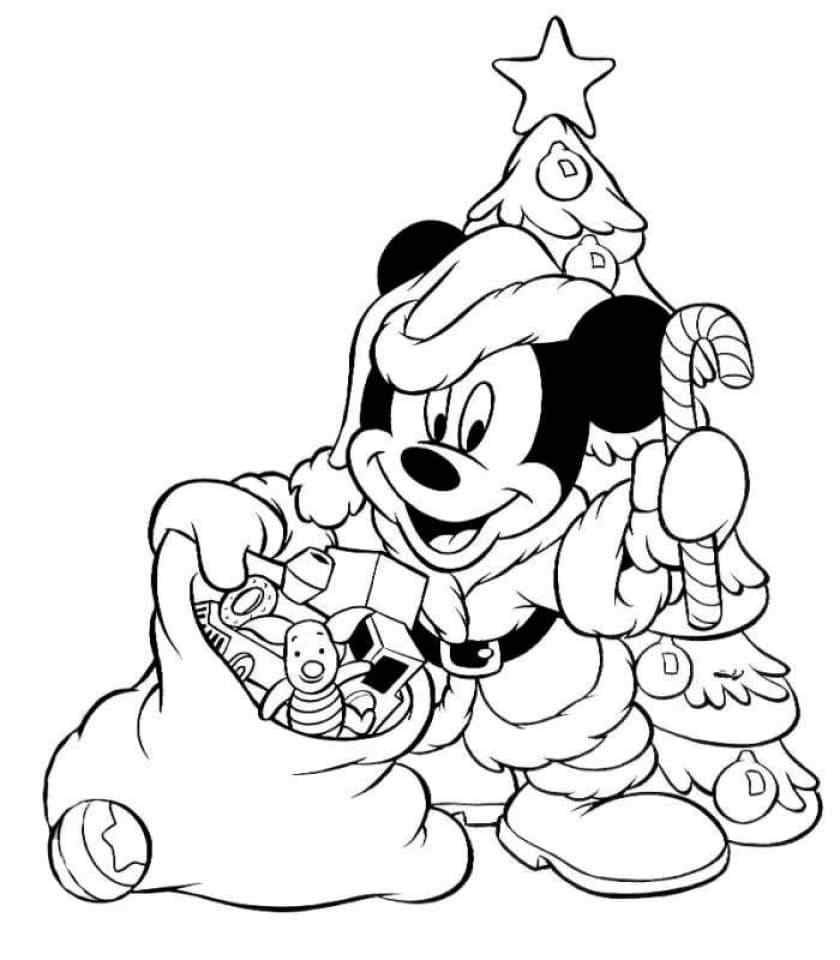 Mickey Mouse As Santa Claus Coloring Pages   Coloring Cool