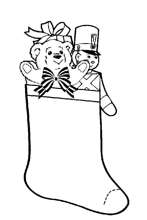 New Christmas Stockings And Candy For Kids Coloring Page