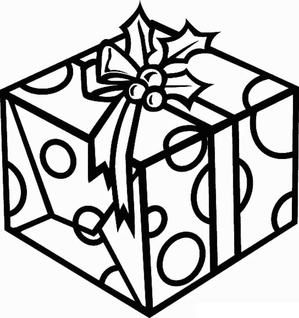 New Year Gift Coloring Page