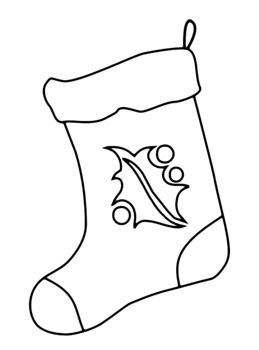 Christmas Stocking With An Emblem Coloring Page