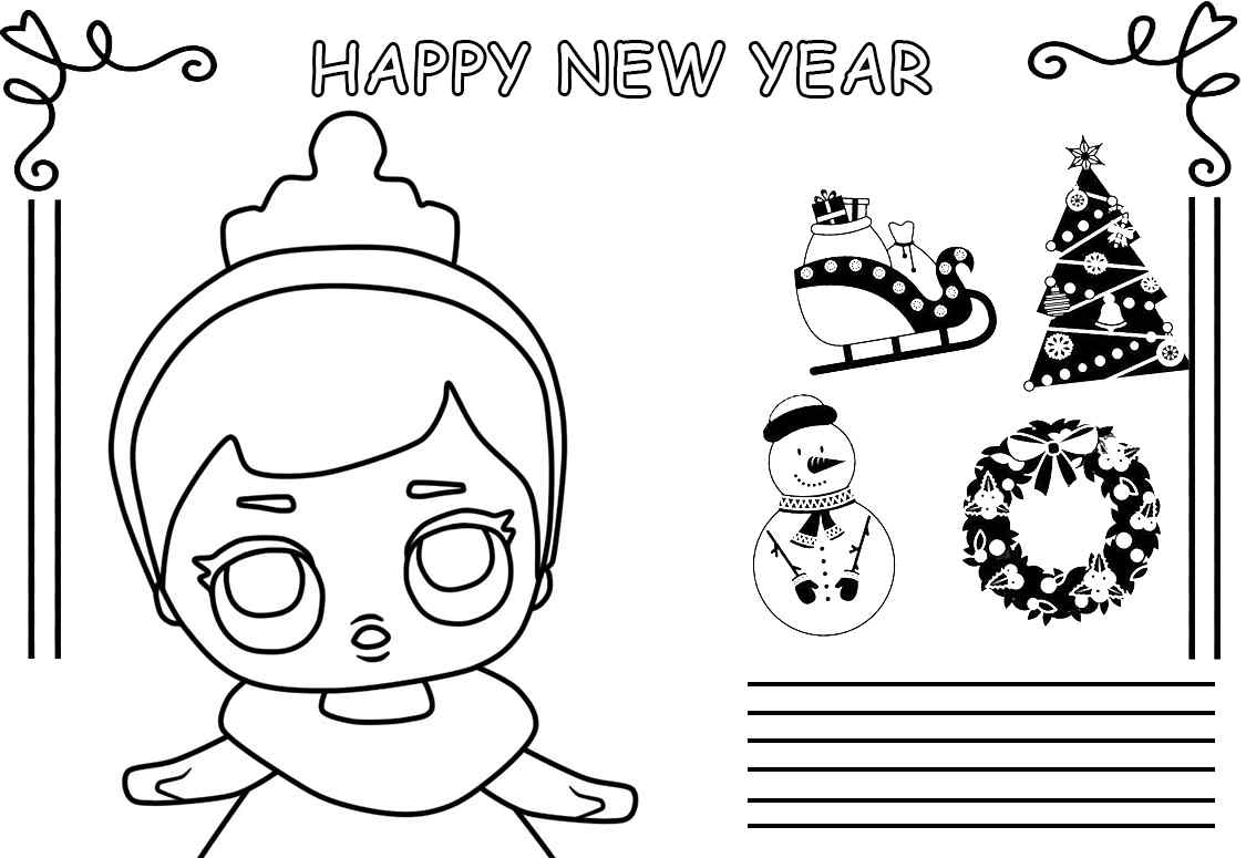 Princess Outfit For The New Year Coloring Page