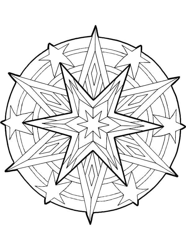 Christmas Mandala For Us Coloring Page