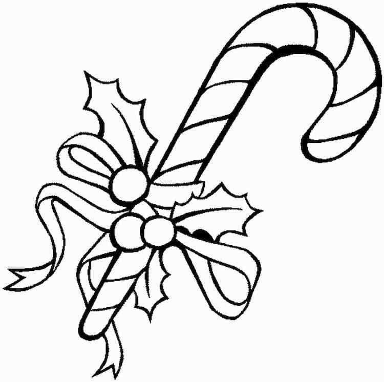 Red And White Symbol Of Christmas Coloring Page