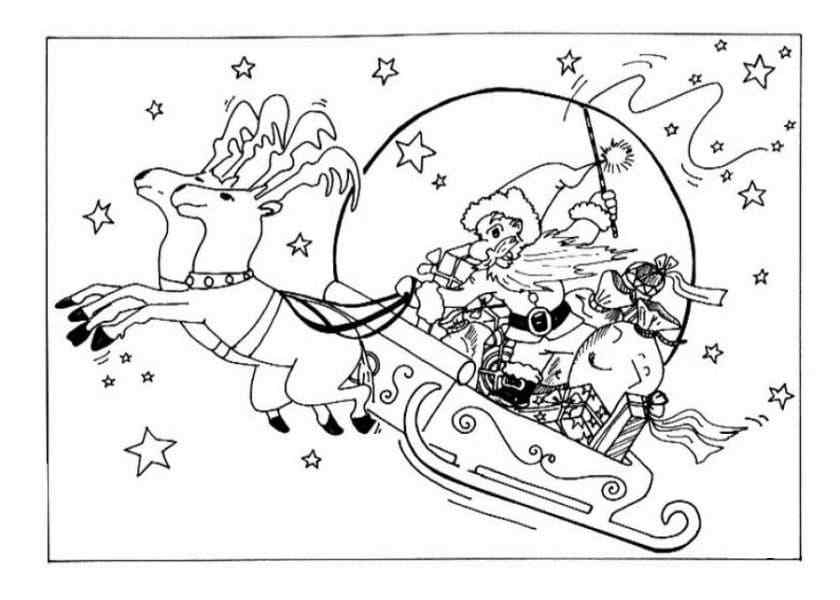 Reindeer Pulling Santa’s Cart