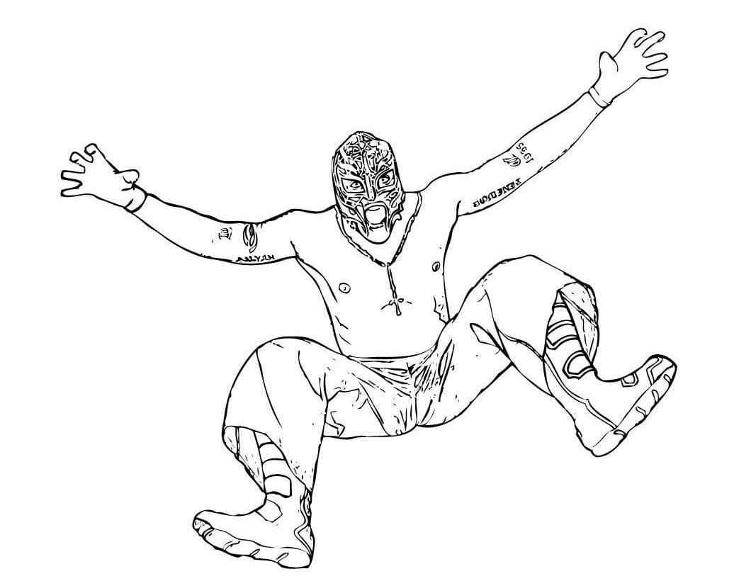 Rey Mysterio In Character Coloring Page