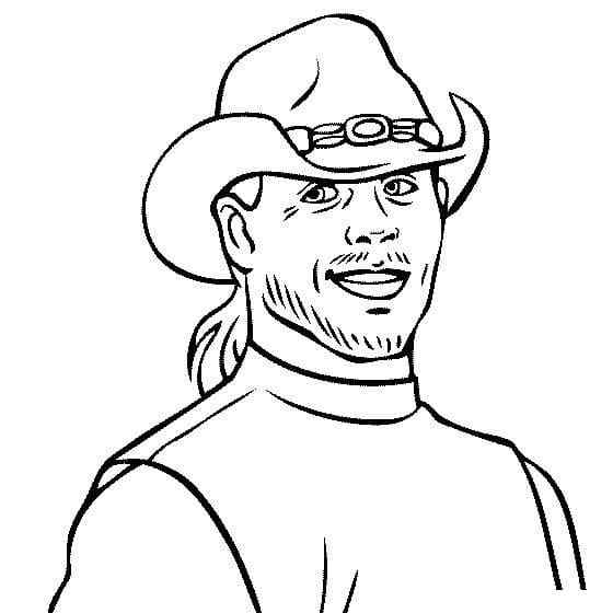 Rick Flair With A Hat Coloring Page