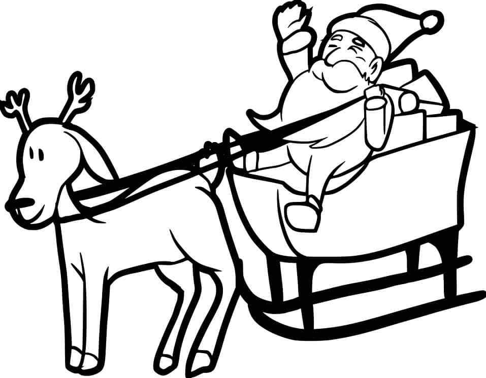 Santa Claus Is Ready To Deliver Gifts Coloring Page