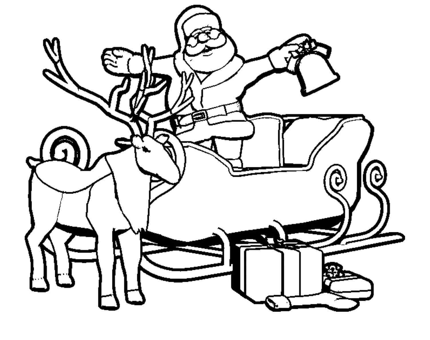 Santa Claus Is Ready To Make Children Happy Coloring Page