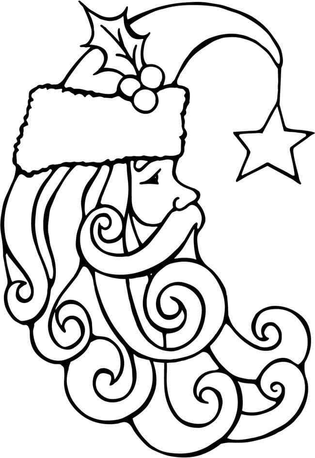 Santa Claus With A Bushy Beard Coloring Page