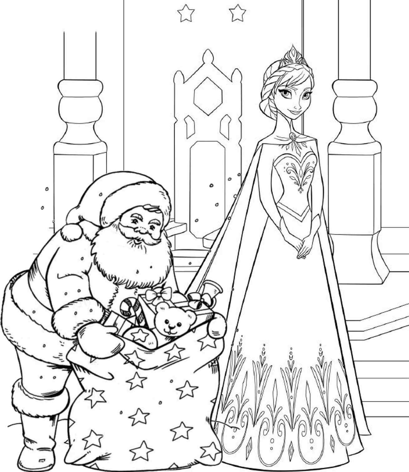 Santa Is Preparing A Lot Of Gift Coloring Page