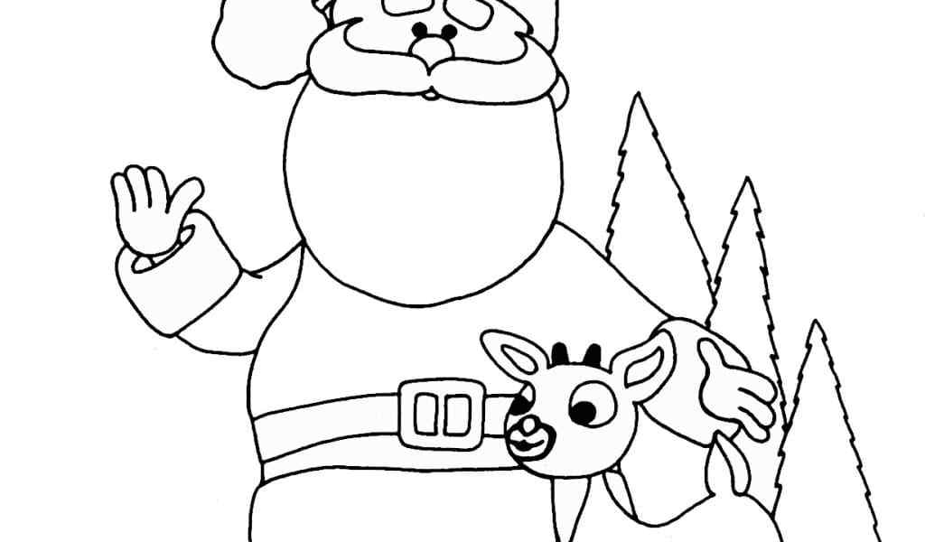 Santa Tells Rudolph The Right Way Coloring Page