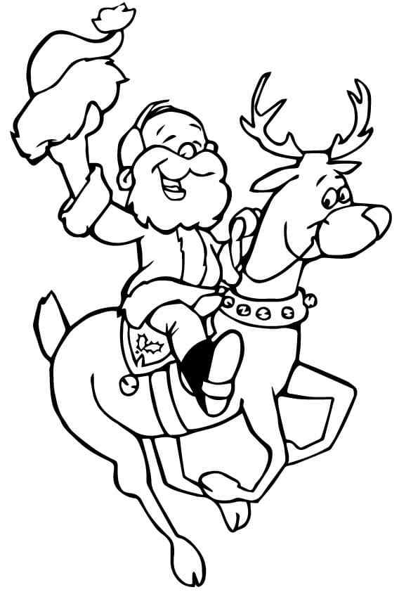 Santa Took Off His Cap For Joy Coloring Page