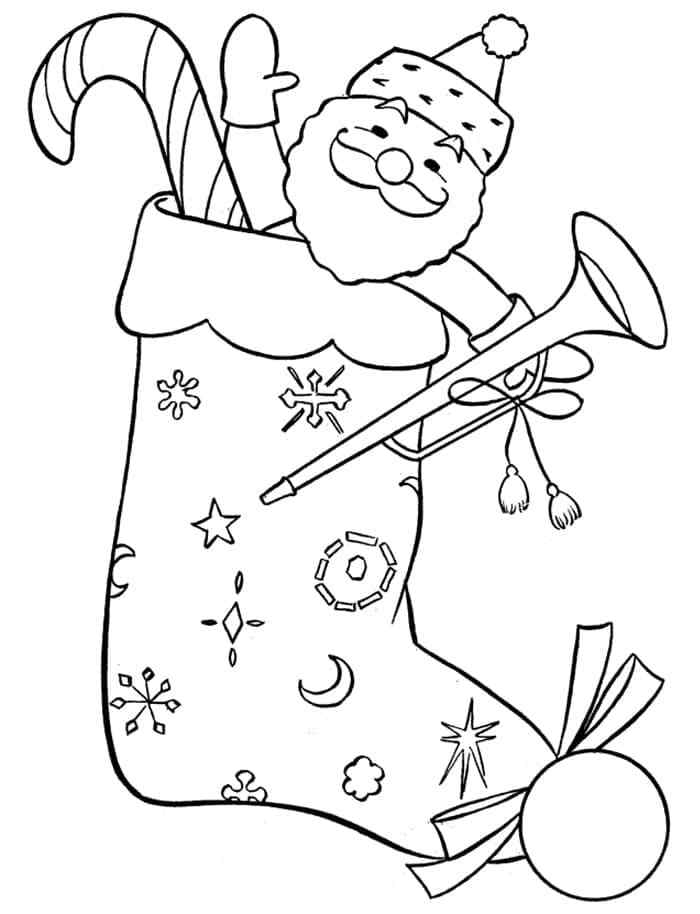 Santa Wishes Everyone A Merry Christmas Coloring Page