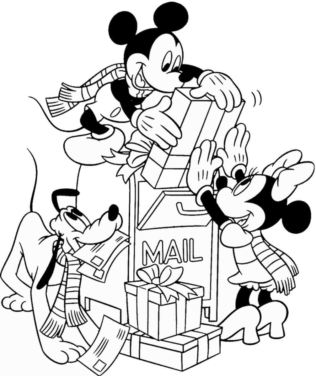 Sending Gifts In Christmas Coloring Page