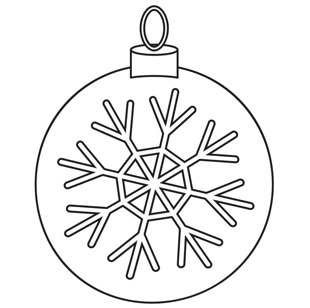 Shimmering Snowflake On A Christmas ball Coloring Page