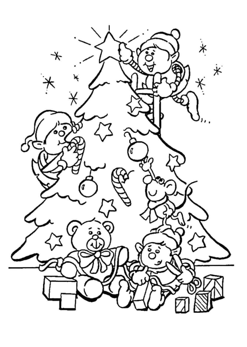 Decorate The Tree With The Mouse Coloring Page