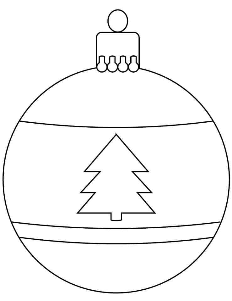 Printable Simple Christmas Ball Coloring Page