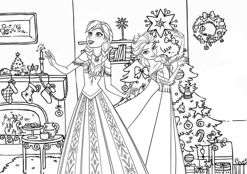 Sisters Are Waiting For The Holiday Coloring Page