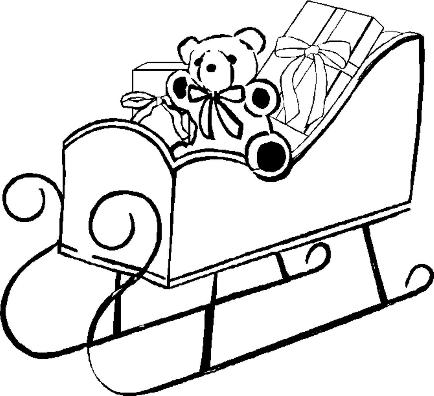 Sleds Are Carrying Long-Awaited Gifts Coloring Page