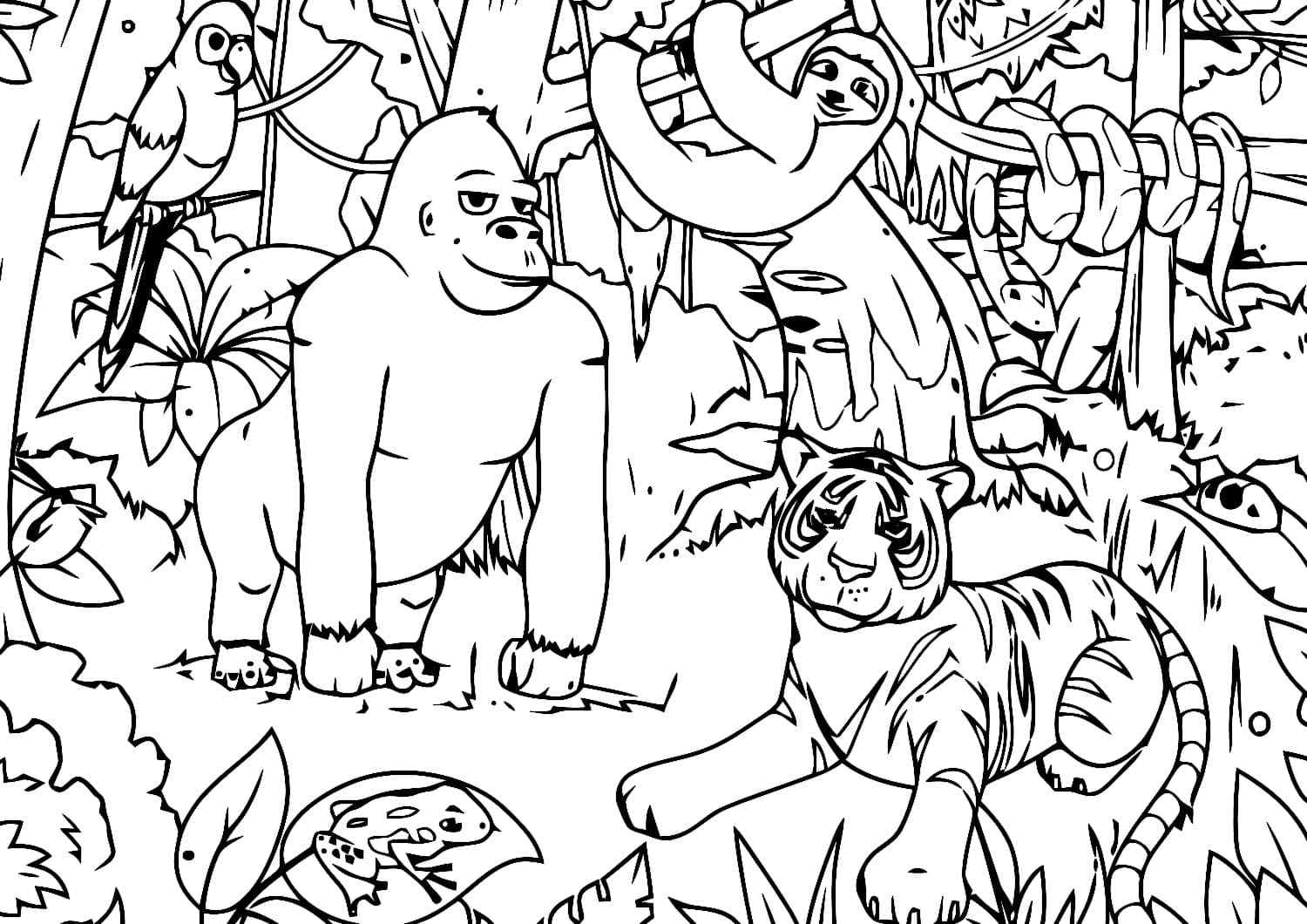 Sloth Can Be Found In The Wild Coloring Page