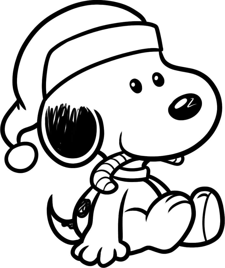 Snoppy In A Christmas hat