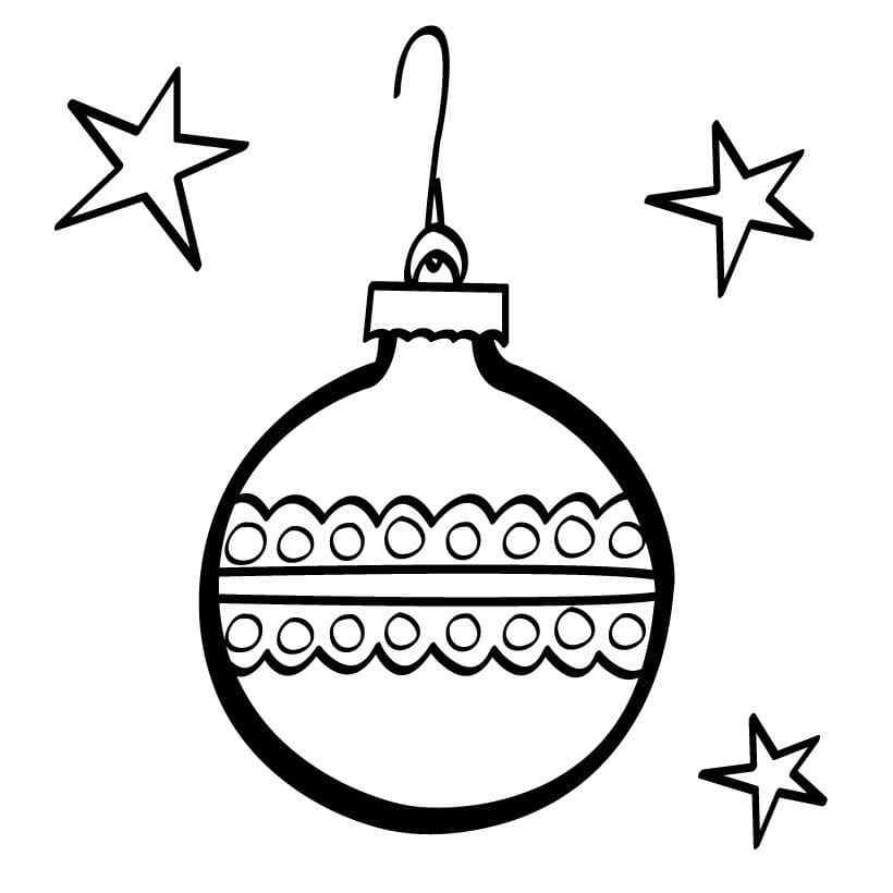 Sparkling Ball For Christmas Coloring Page