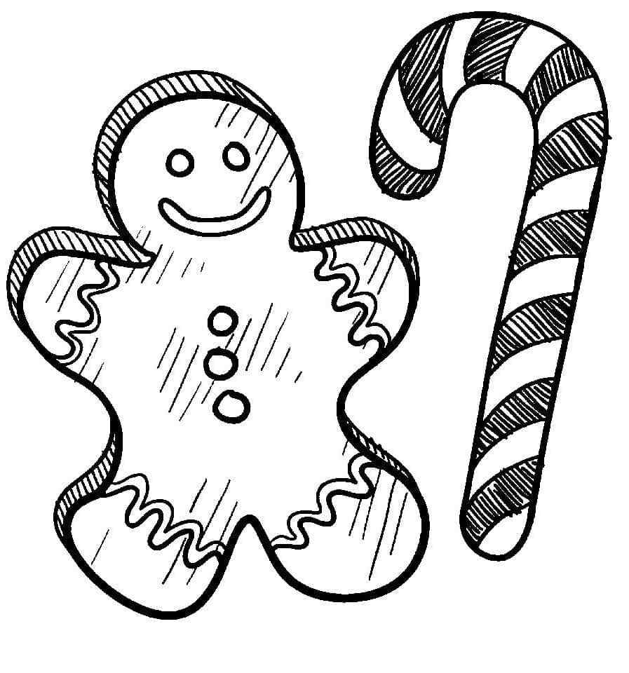 Spice And Christmas Cane Coloring Page
