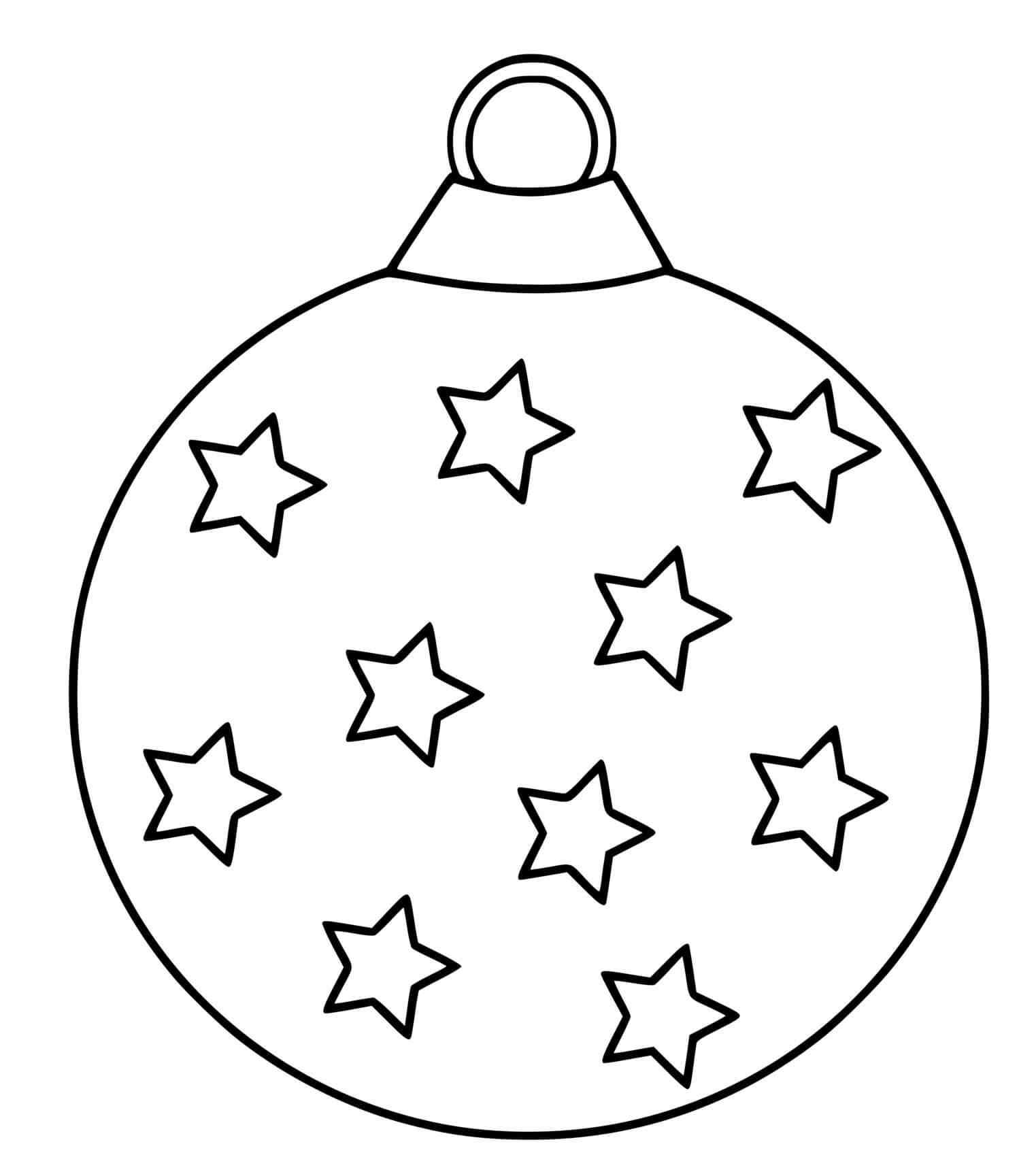 Star Decoration On A Christmas Ball Coloring Page