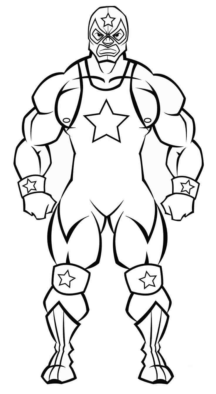 Star Wrestler Costume Coloring Page