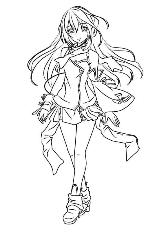 Stylish Japanese Vocaloid Coloring Page