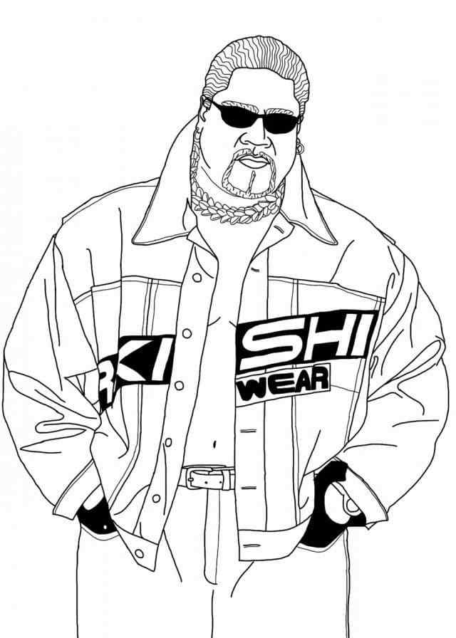 Stylish And Dangerous Wrestler Coloring Page