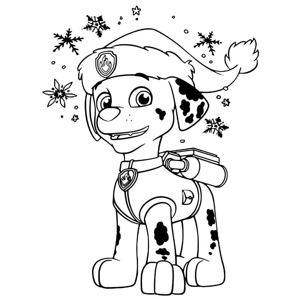 Super Puppy With Snowfall Coloring Page