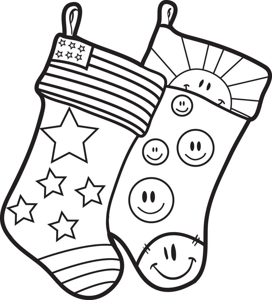 Surprises Are Hidden In Christmas Socks Coloring Page
