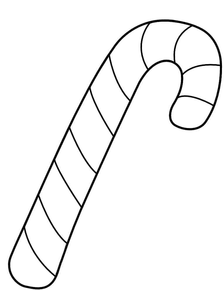Sweet Candy Cane Coloring Page