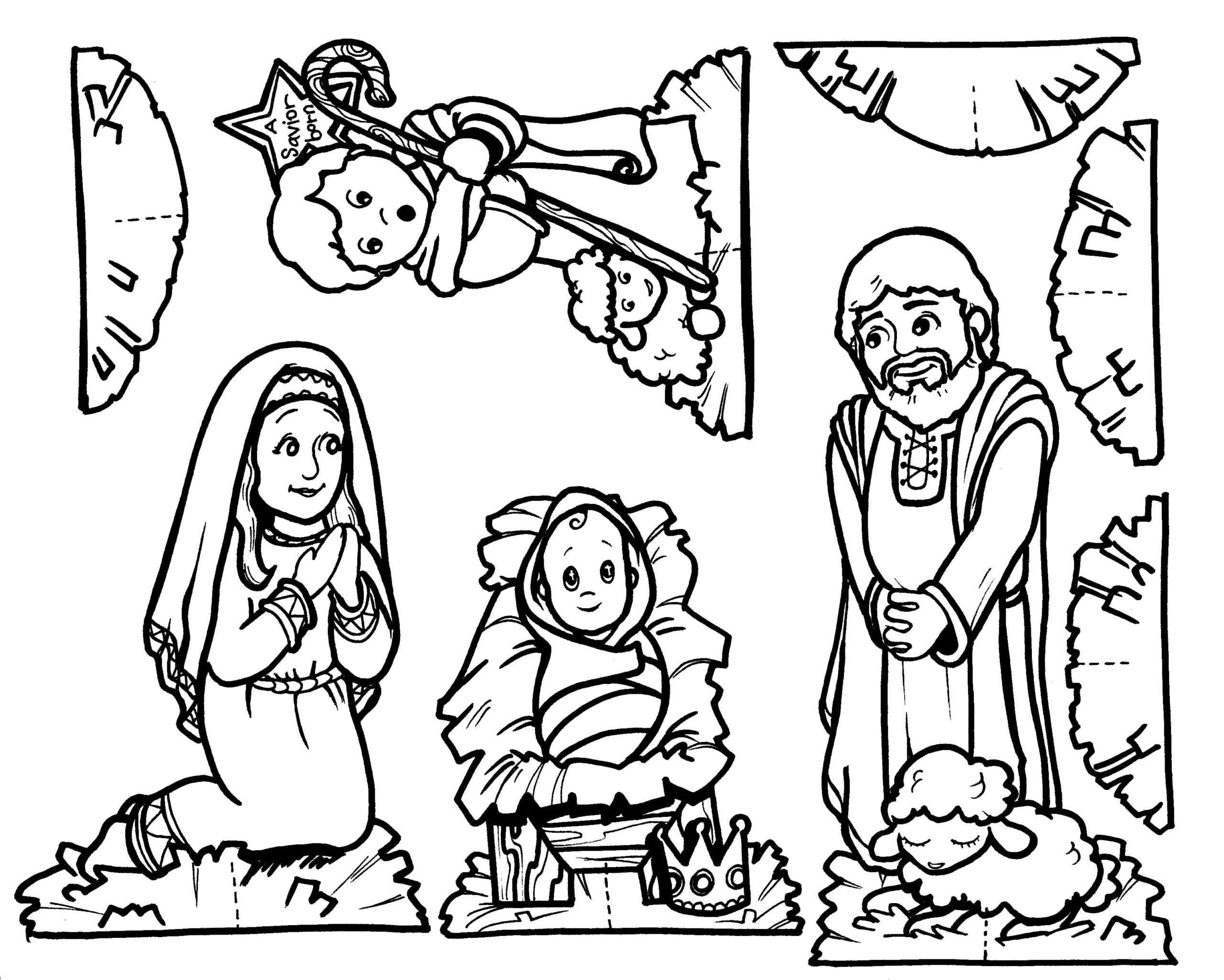 Printable Baby Jesus And Some People Coloring Page