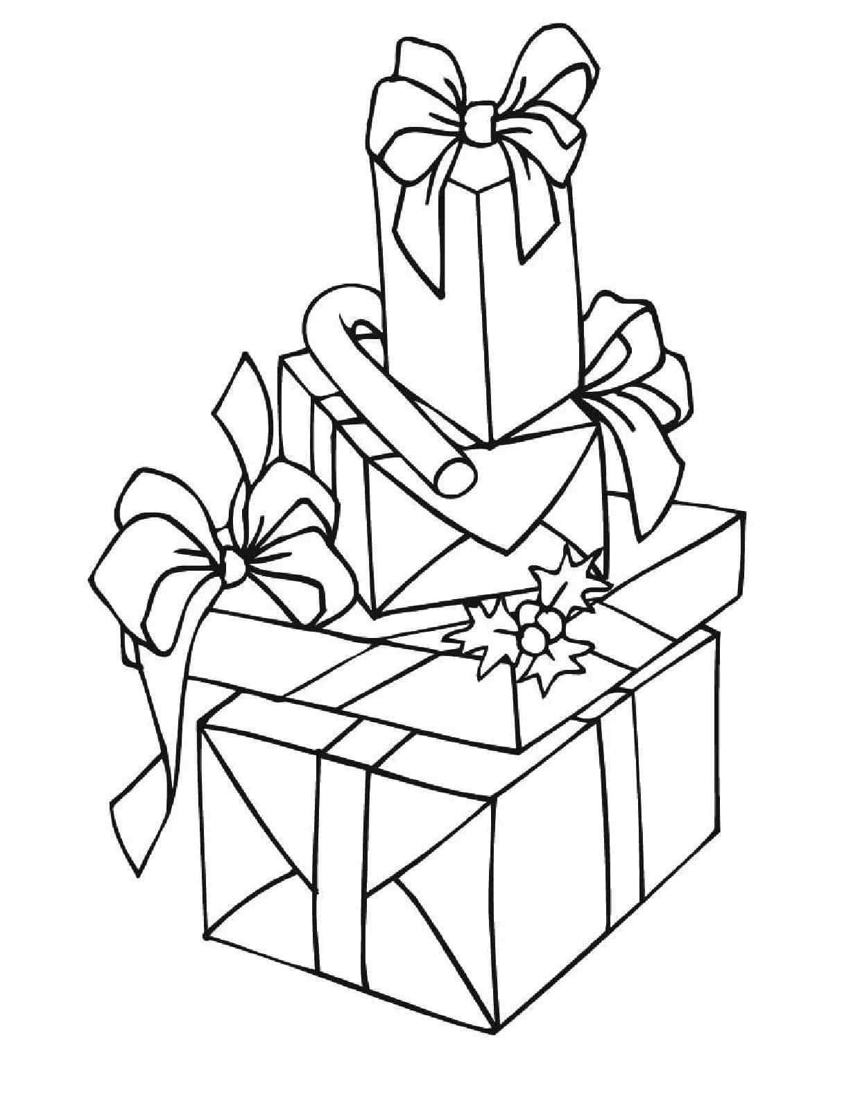 Tall Pyramid Of Gifts Coloring Page